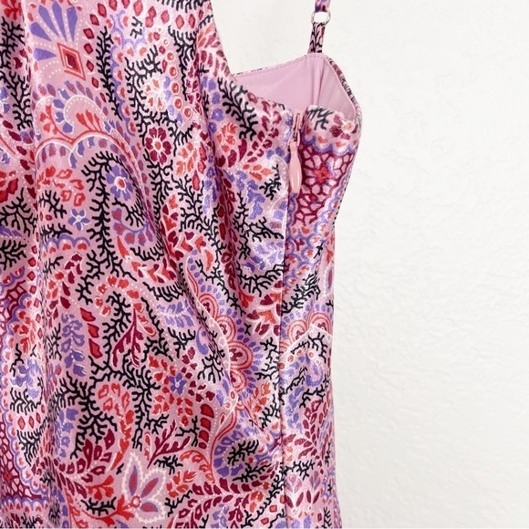 Cinq a Sept Ryder Paisley Satin Mini Dress in Tea Rose Multi Pink Size 10 Party - Picture 6 of 9